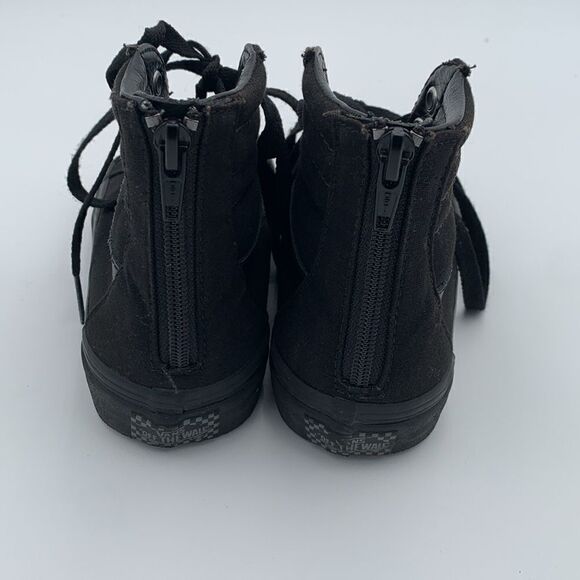 Vans high top lace up black monochromatic sneakers, boys size 3 - Picture 9 of 12
